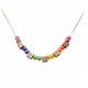 Rainbow Beads and Cubes Necklace 